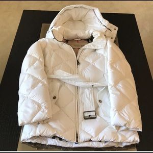 Burberry white Britt puffer  coat